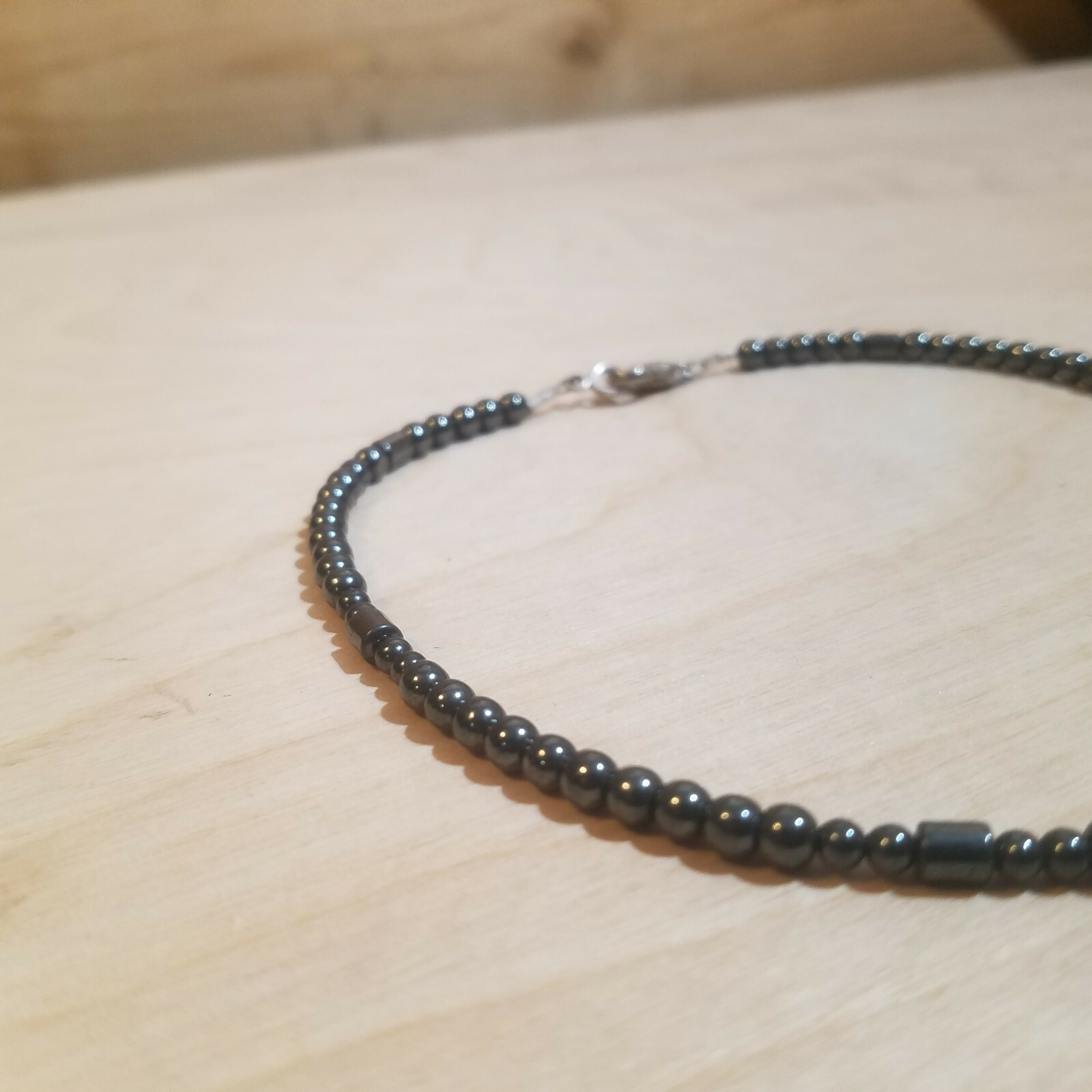 Hematite Choker Necklace Black Fashion Costume Punk Jewelry 6.5 in- Swanky Barn