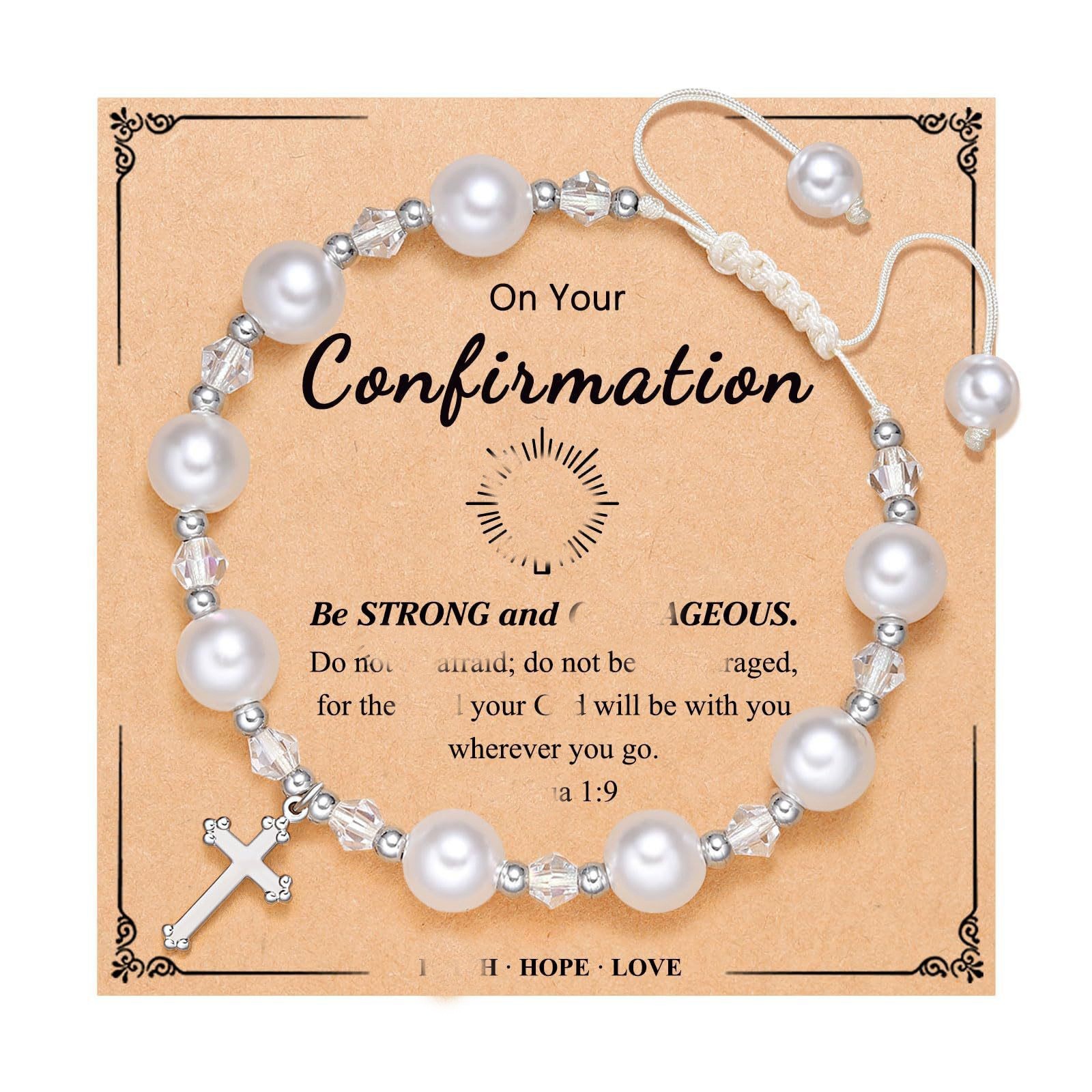 Adjustable braided bracelet with engraved stainless steel heart pendant birthday