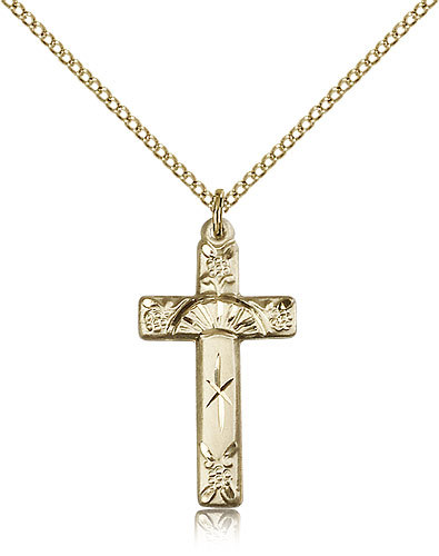 Gold Filled Cross Necklace For Women On 18 Chain – 30 Day Money Back Guarantee