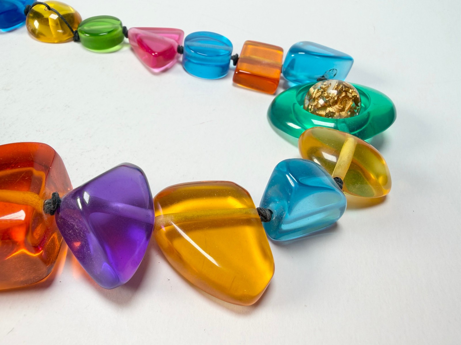 Jackie Brazil “Indiana” Transparent Carnaval Mix Multi-Bead Resin 70cm Necklace