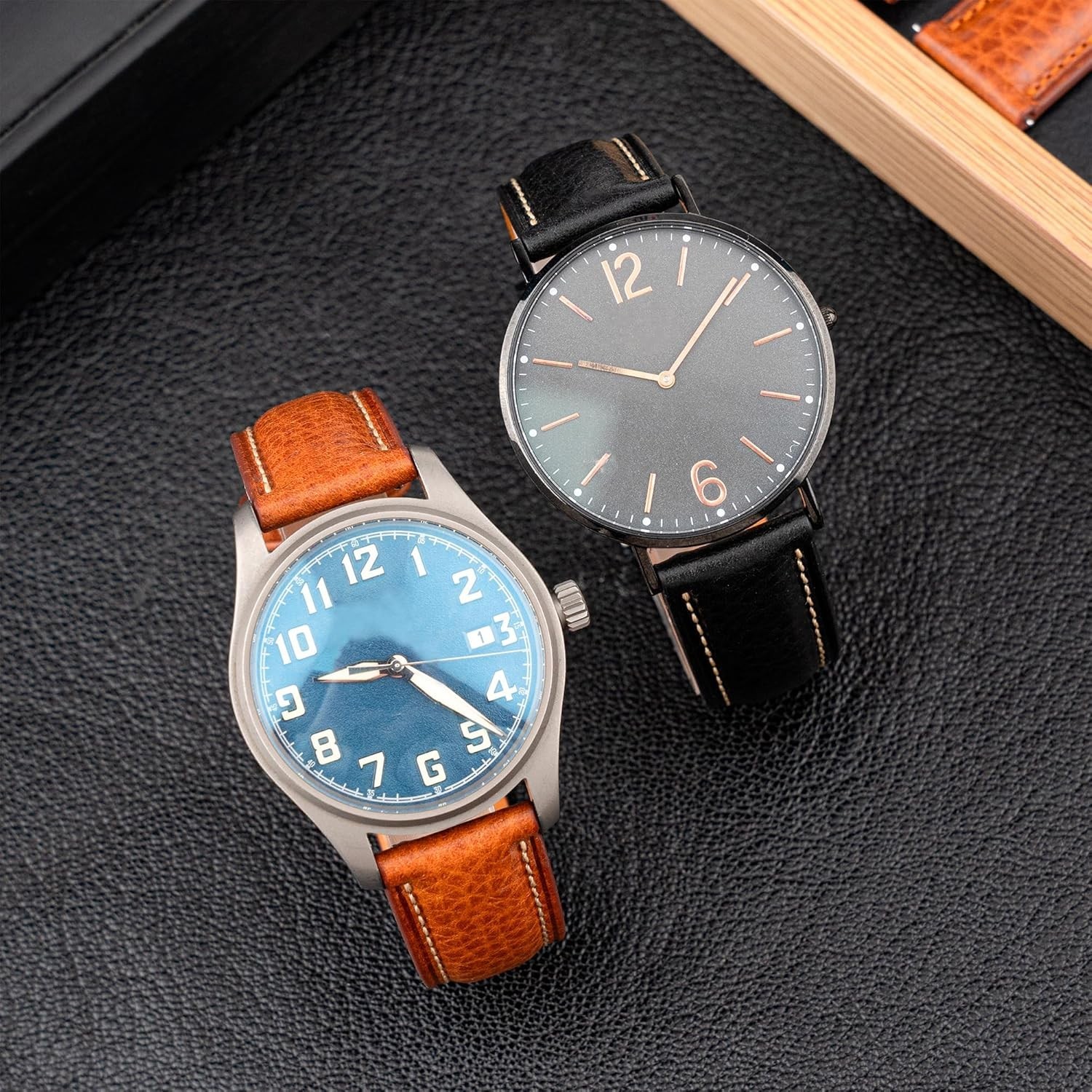 Watch Band Italian Leather Strap 18mm Cognac Silver Buckle Gomvadr Tuscany 18mm