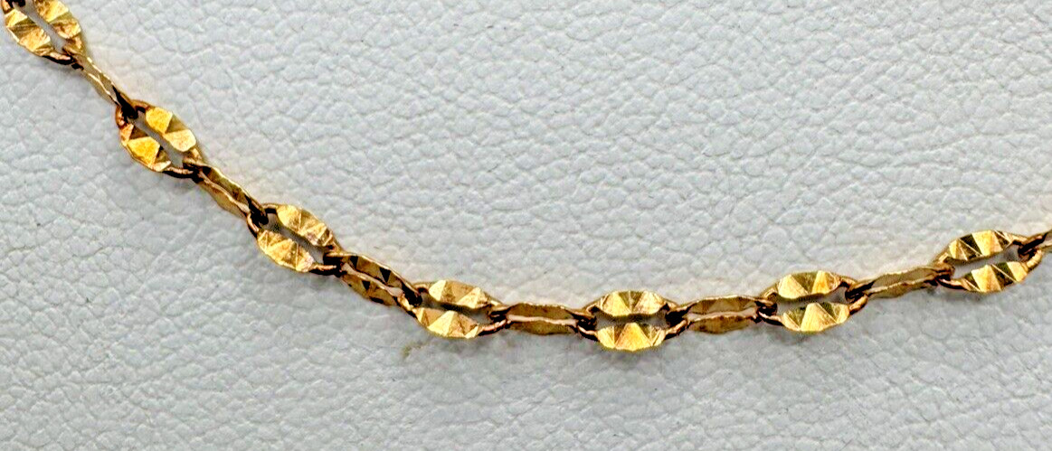 925 sterling silver Italy Diamond Cut Sparkle Vermeil Chain 18”signed Lirm