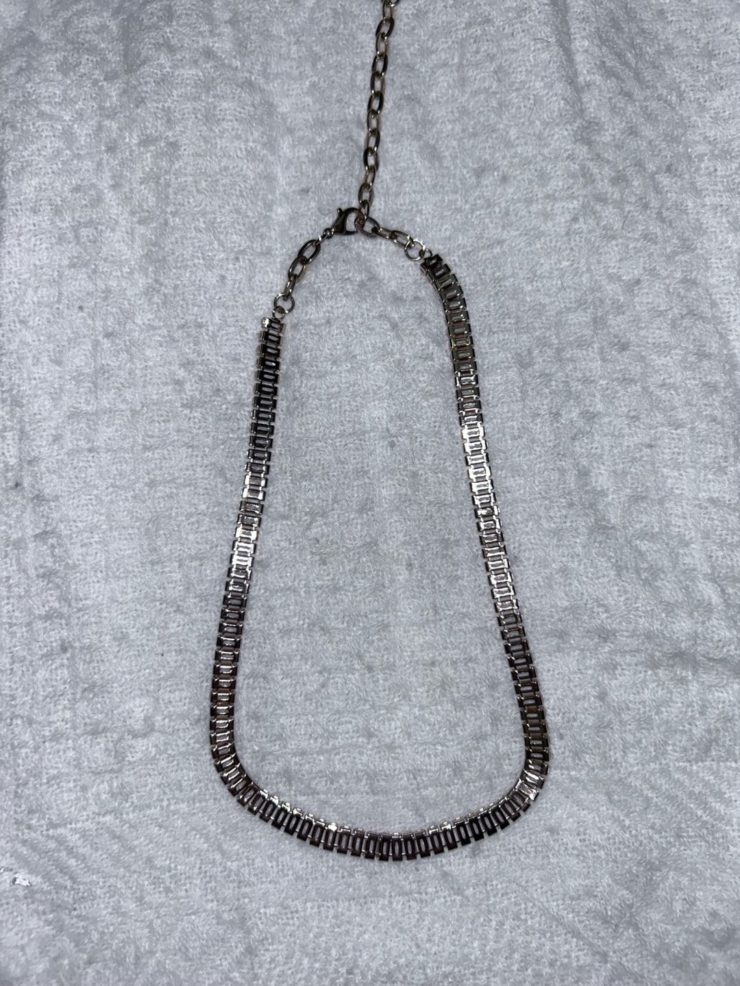 Gold-tone Necklace With Emerald-cut Drops