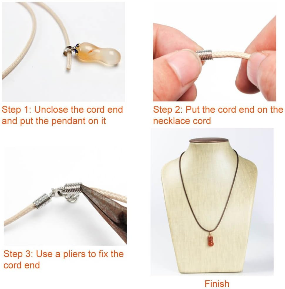 100Pcs Satin Silk Necklace Cord with Lobster Clasp and Extension Chain