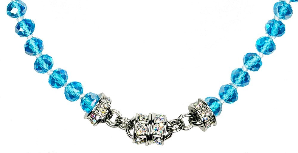 KIRKS FOLLY Legacy Timeless Magnetic Necklace silvertone / aqua