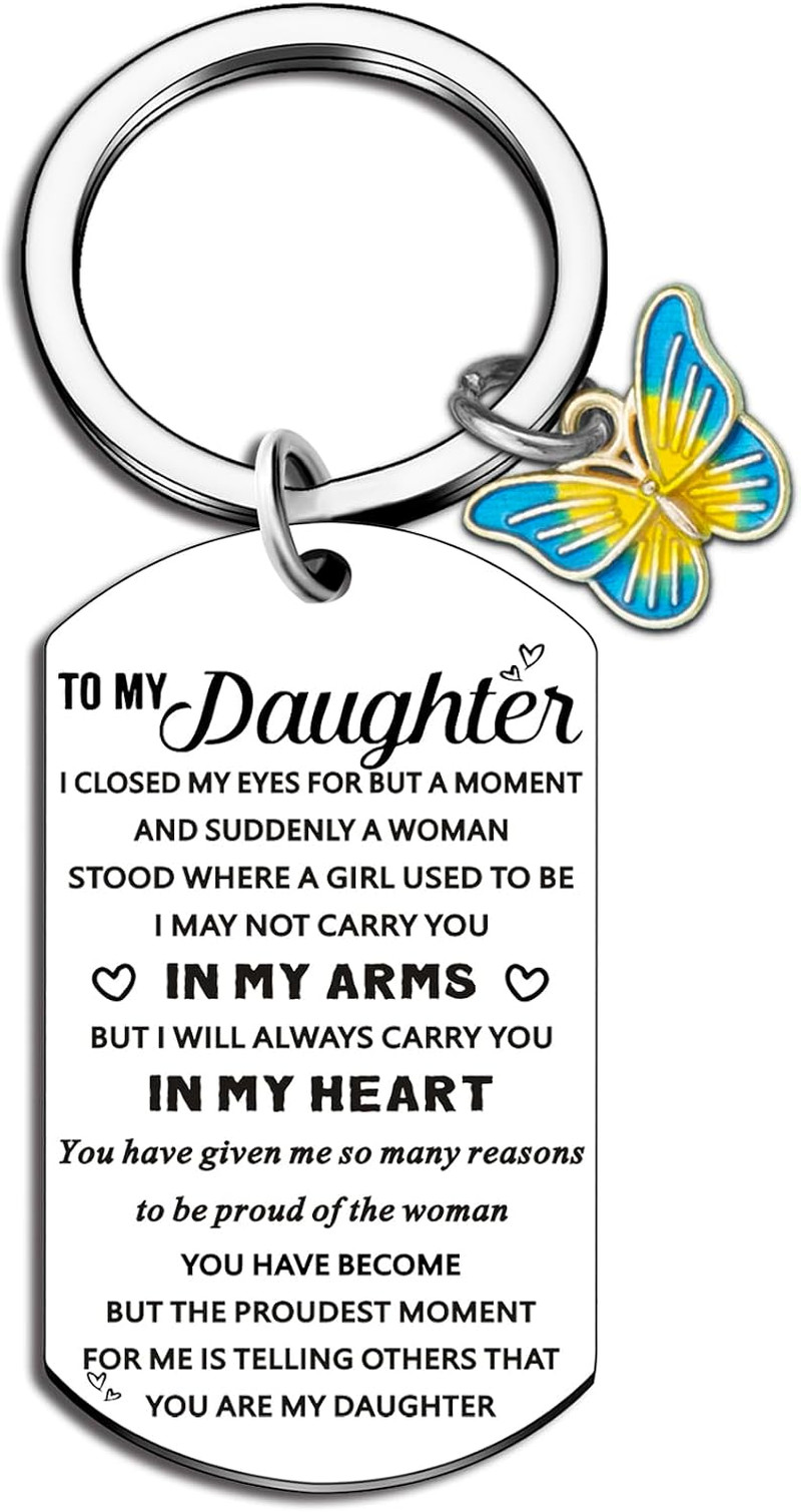 Daughter Gifts for Adults To My Daughter Keychain Mothers Day Christmas Birthday