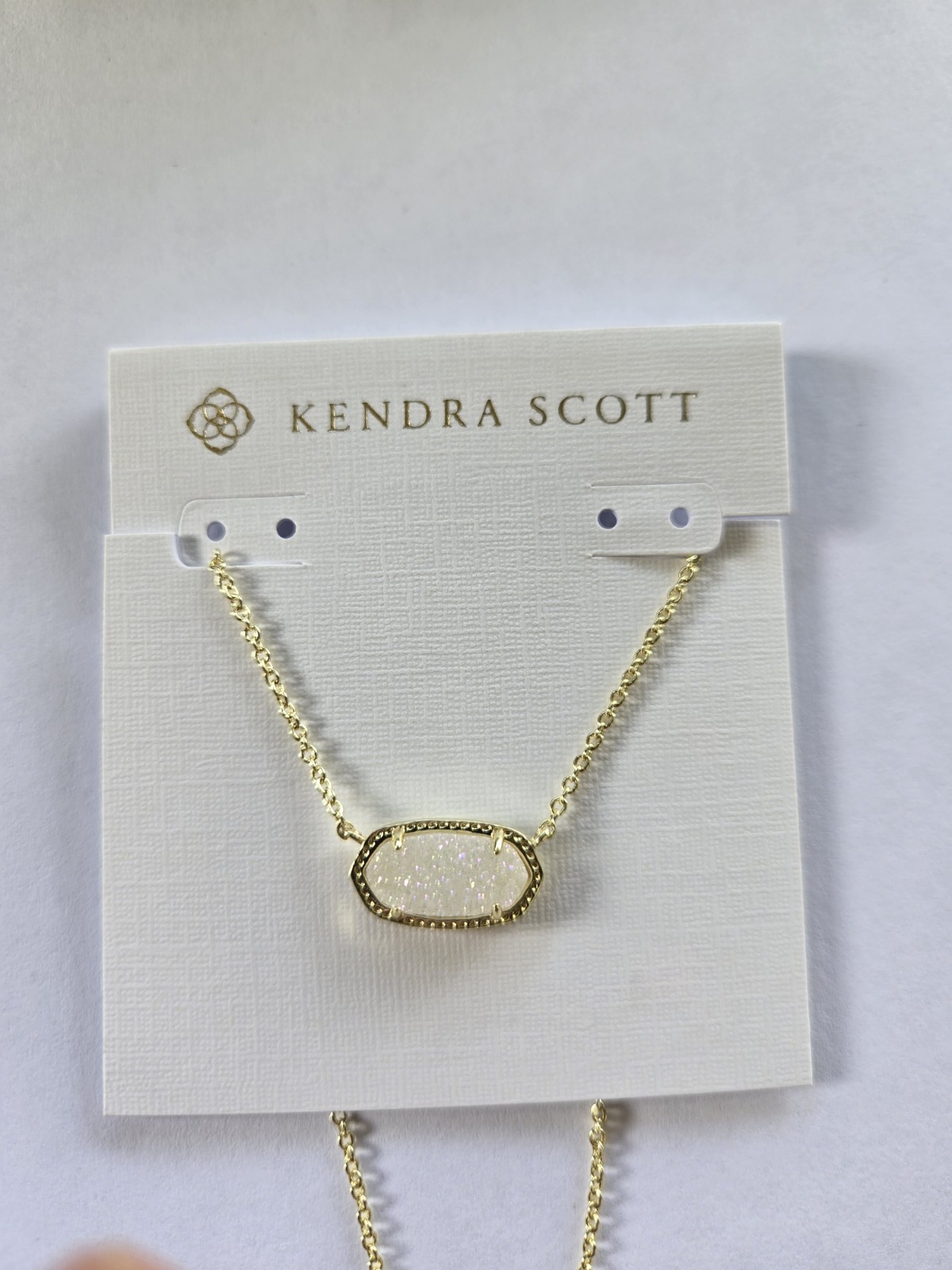Kendra Scott Elisa Gold Pendant Necklace in White Opal