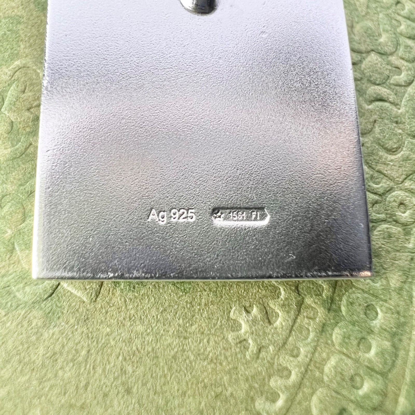 Gucci Square Plate Necklace Sterling Silver HBK775