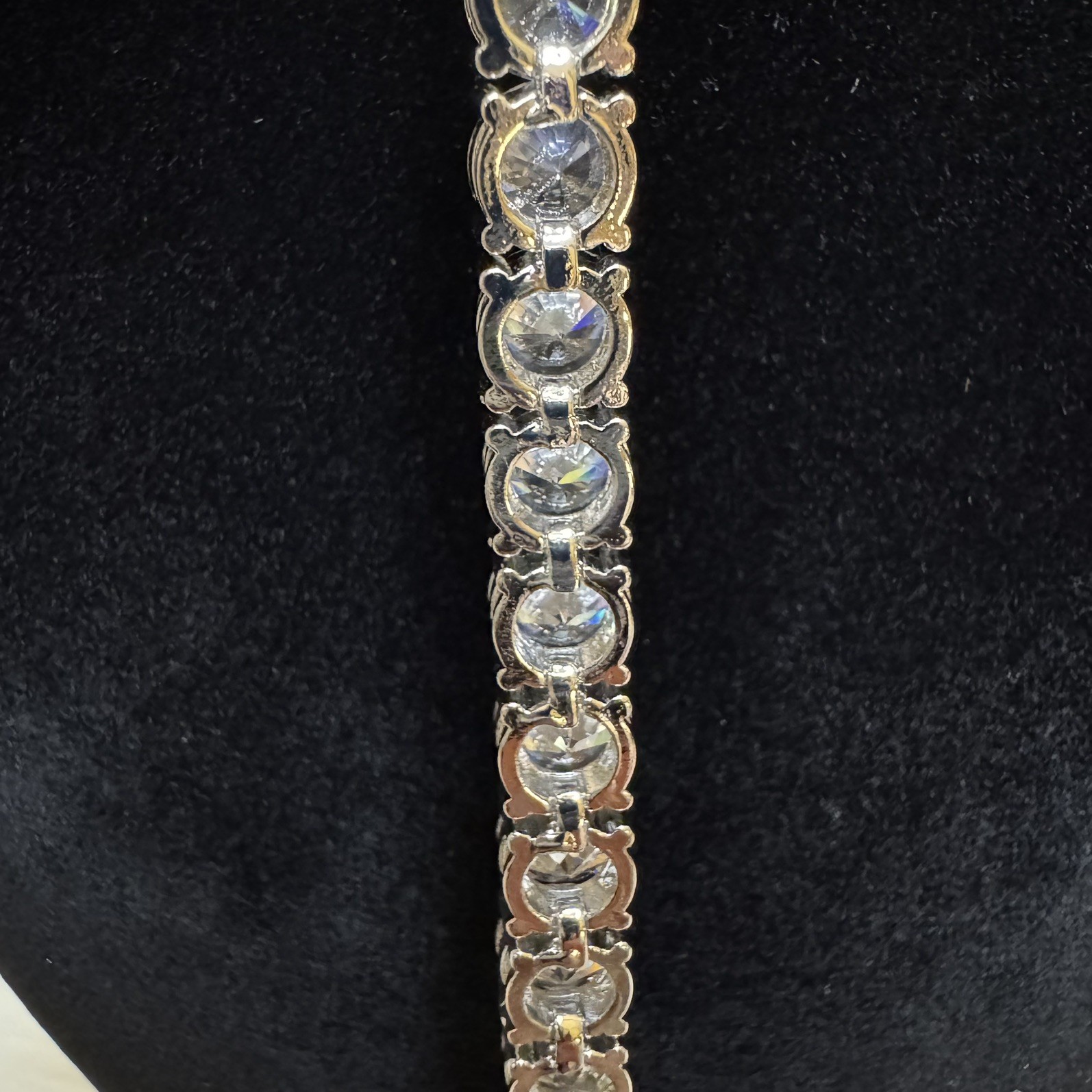 Tennis Bracelet Moissanite 14K White Gold Filled, 7inch, 6.2mm