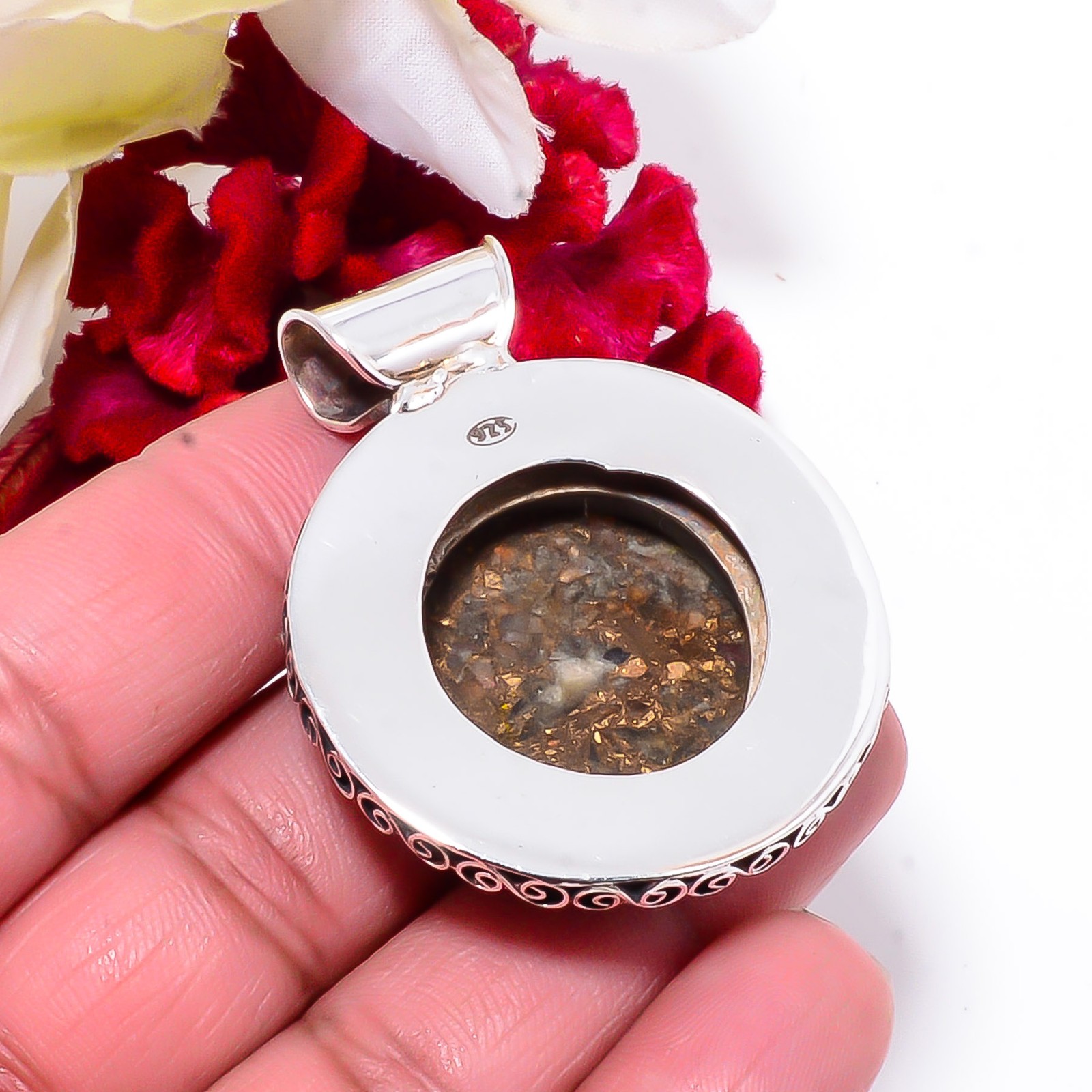 Copper Aquamarine Fine Art 925 Sterling Silver Pendant 1.95 Sk24, Christmas Gift
