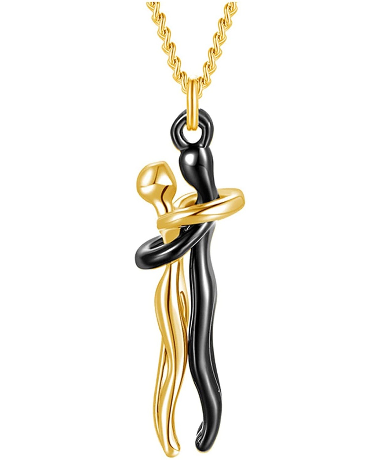 Affectionate Hug Couples Necklace Valentine’s Day Embrace Chain Unisex Jewelry