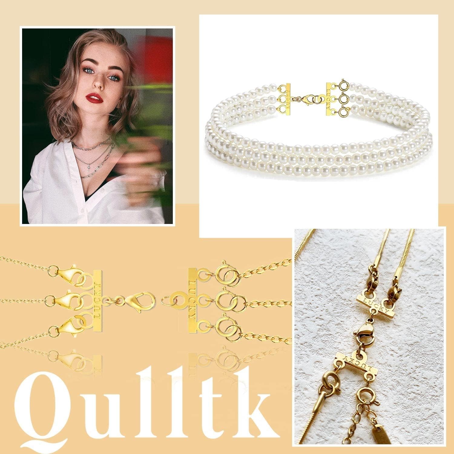 Necklace Layering Clasp Gold & Silver Plated Necklace Connectors Multiple