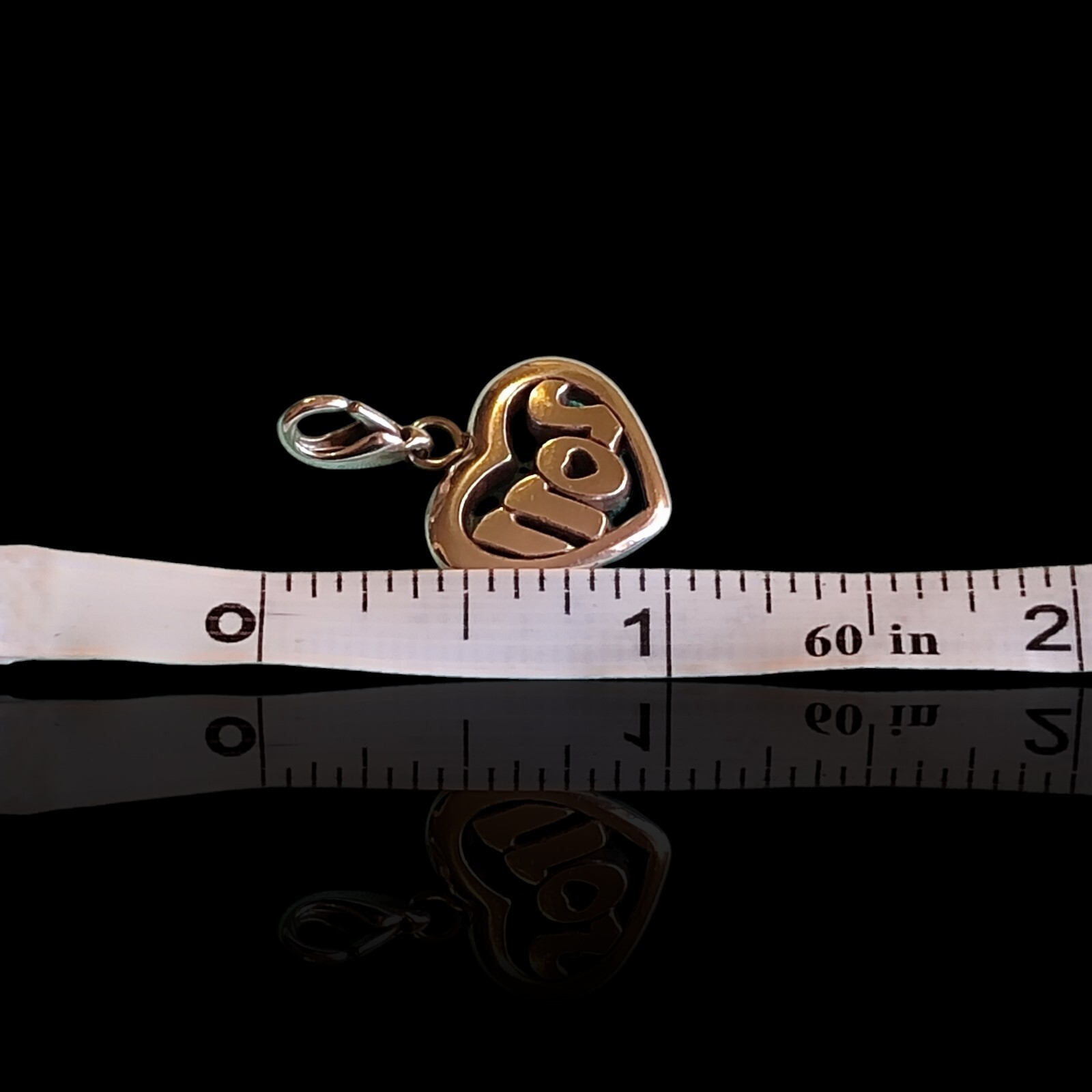 Silver Plate Bubble Number 2011 Heart Pendant Charm