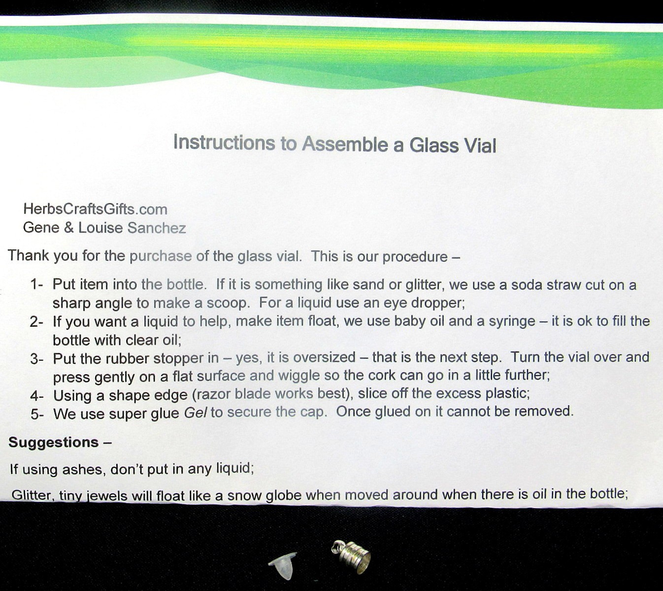 Coke Bottle Clear Glass Vial 1 inch Charm Cremation Ashes Pendant Instruct T