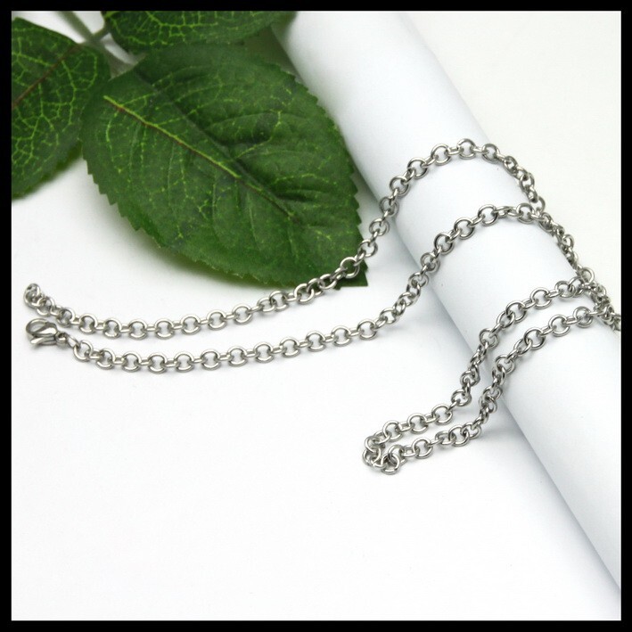 5pcs In Bulk Lot 4.5mm 20inch Stainless Steel Round Rolo Link Chain Necklace