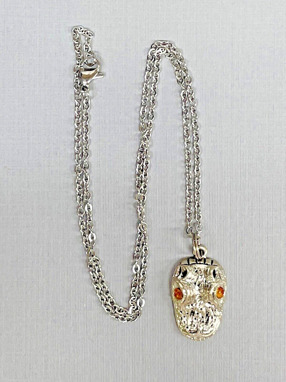 Alligator Gator Silver Sea Life Necklace 18” Stainless Coastal Jewelry NEW