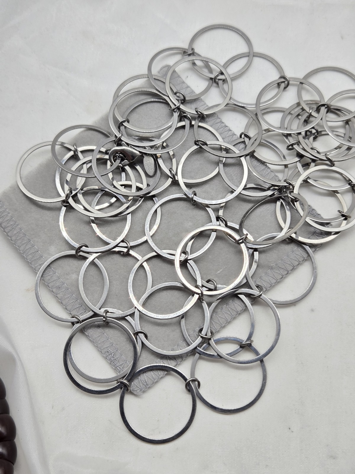 Milor China Stainless Steel Long Round Hoop Linked Necklace With Lobster Clasp