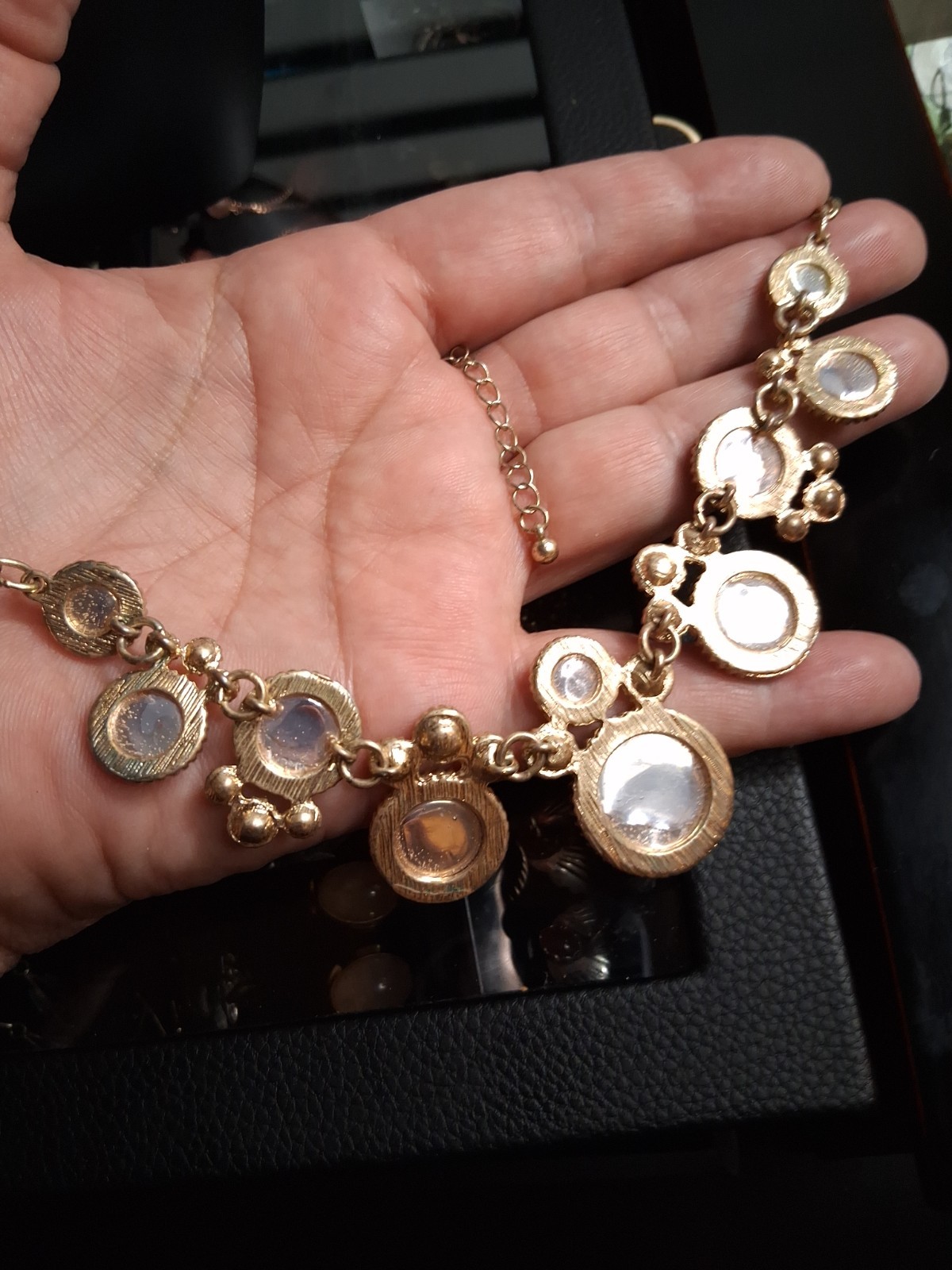 LOT OF 3 BUBBLE TYPE BIB NECKLACE BY DESIGNER CC, BR, AND JC