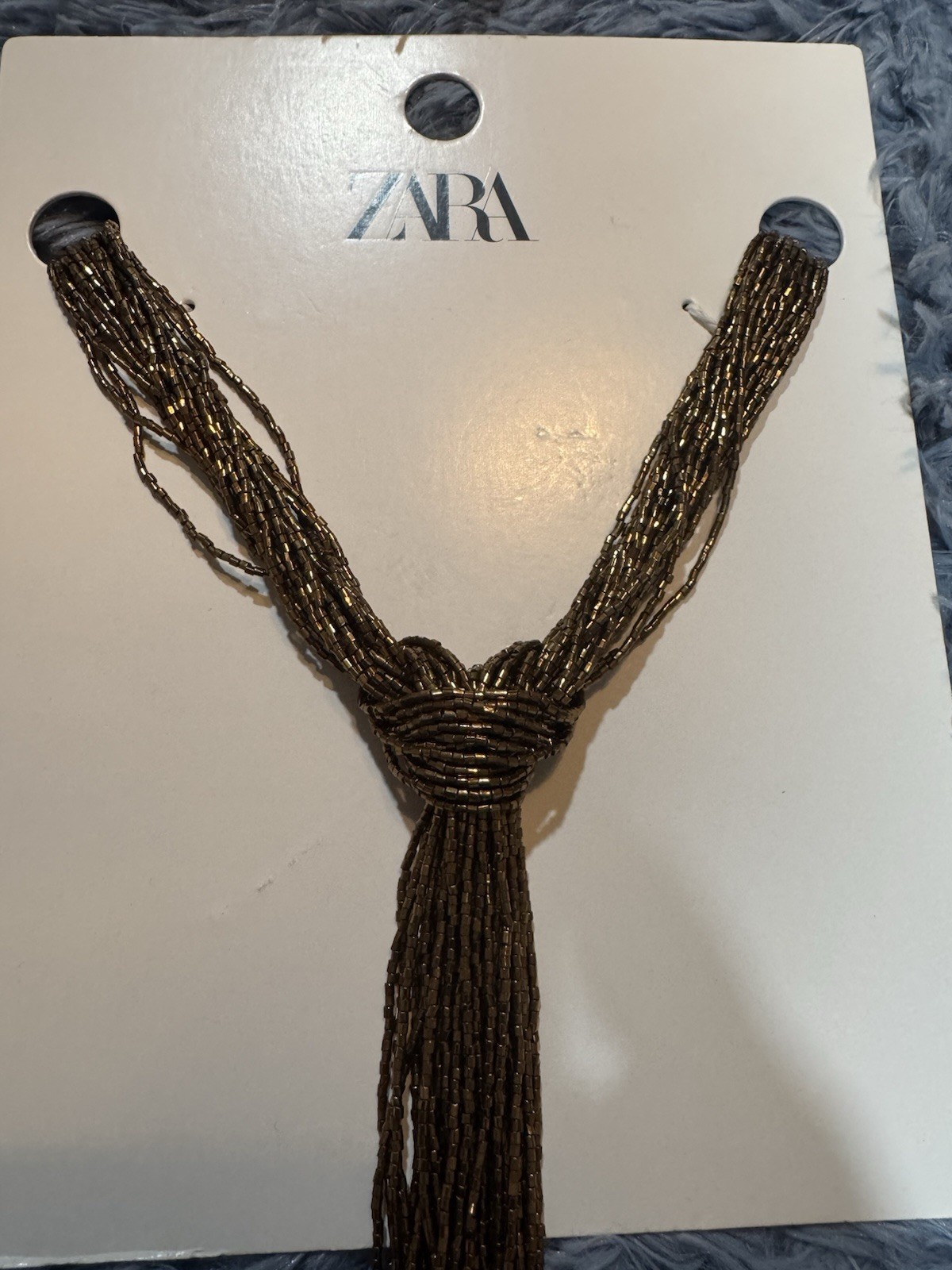 NIP Zara Beaded Tie Necklace