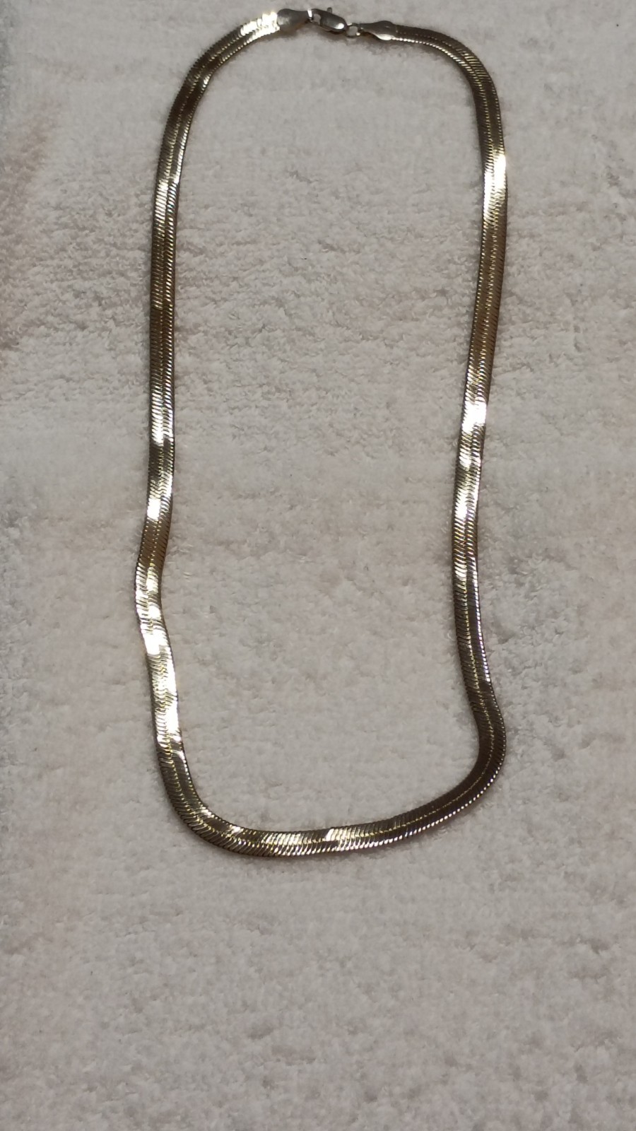 24in 10kt Tone Gold-plate Herringbone Necklace w/ Lobster Claw Closure