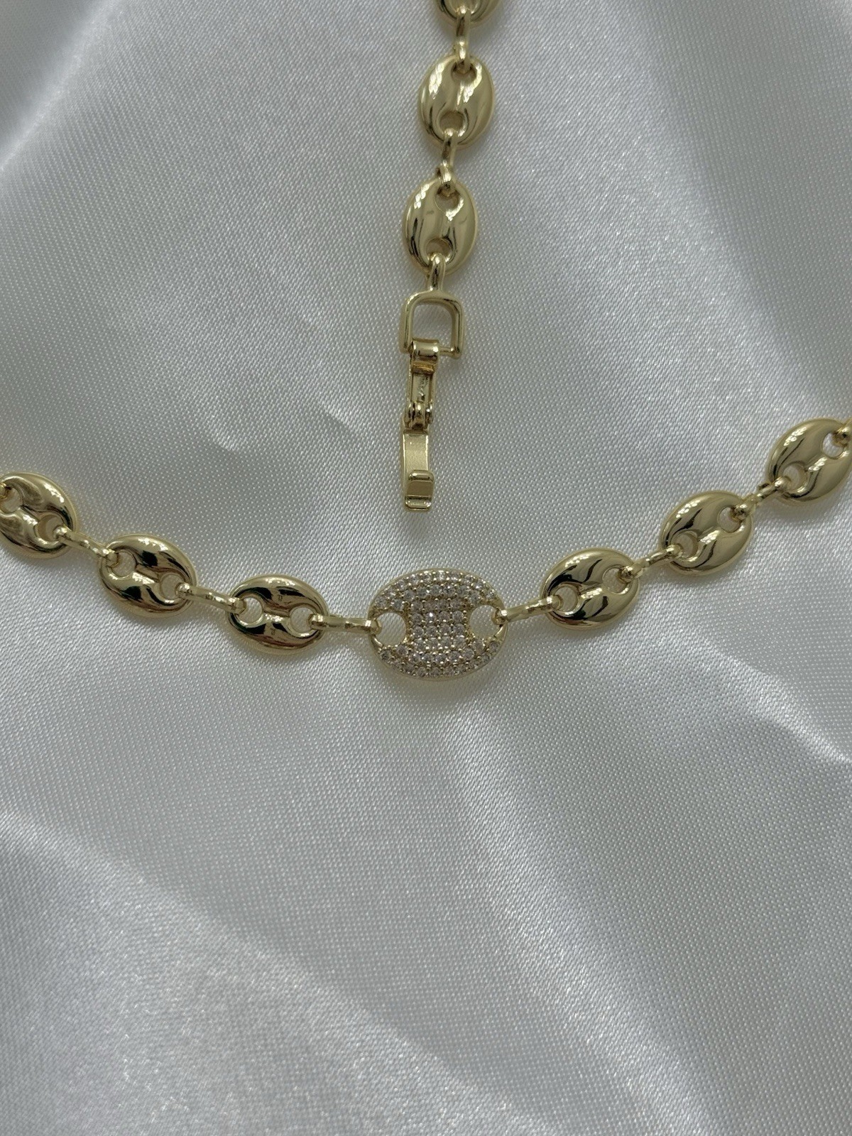 Set Choker 45 Cm Pulcera 19cm Laminado En 14k Alta Calidad Hermoso