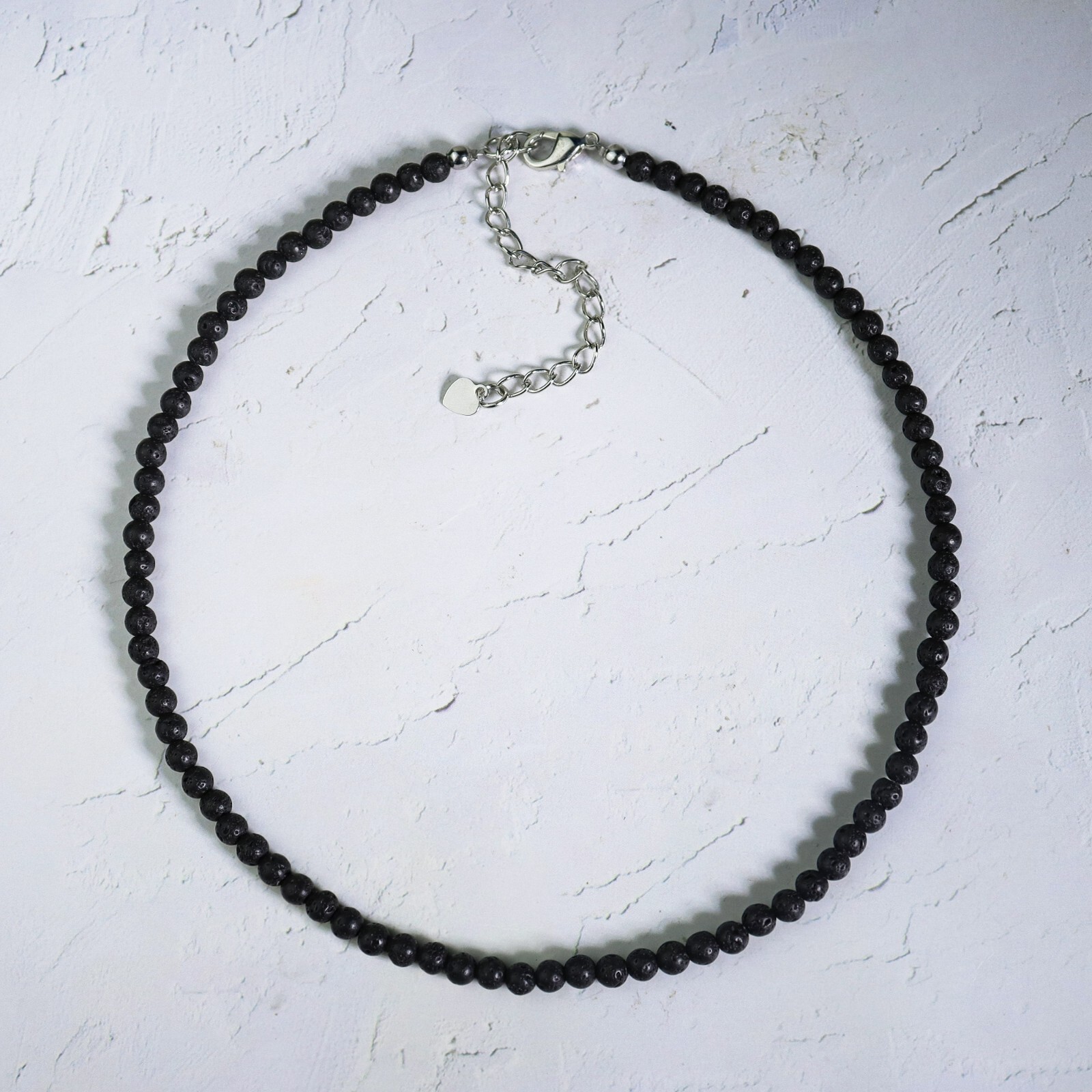 Lava Rock Choker Delicate Stone Beads Necklace Lava Crystal Dainty Choker