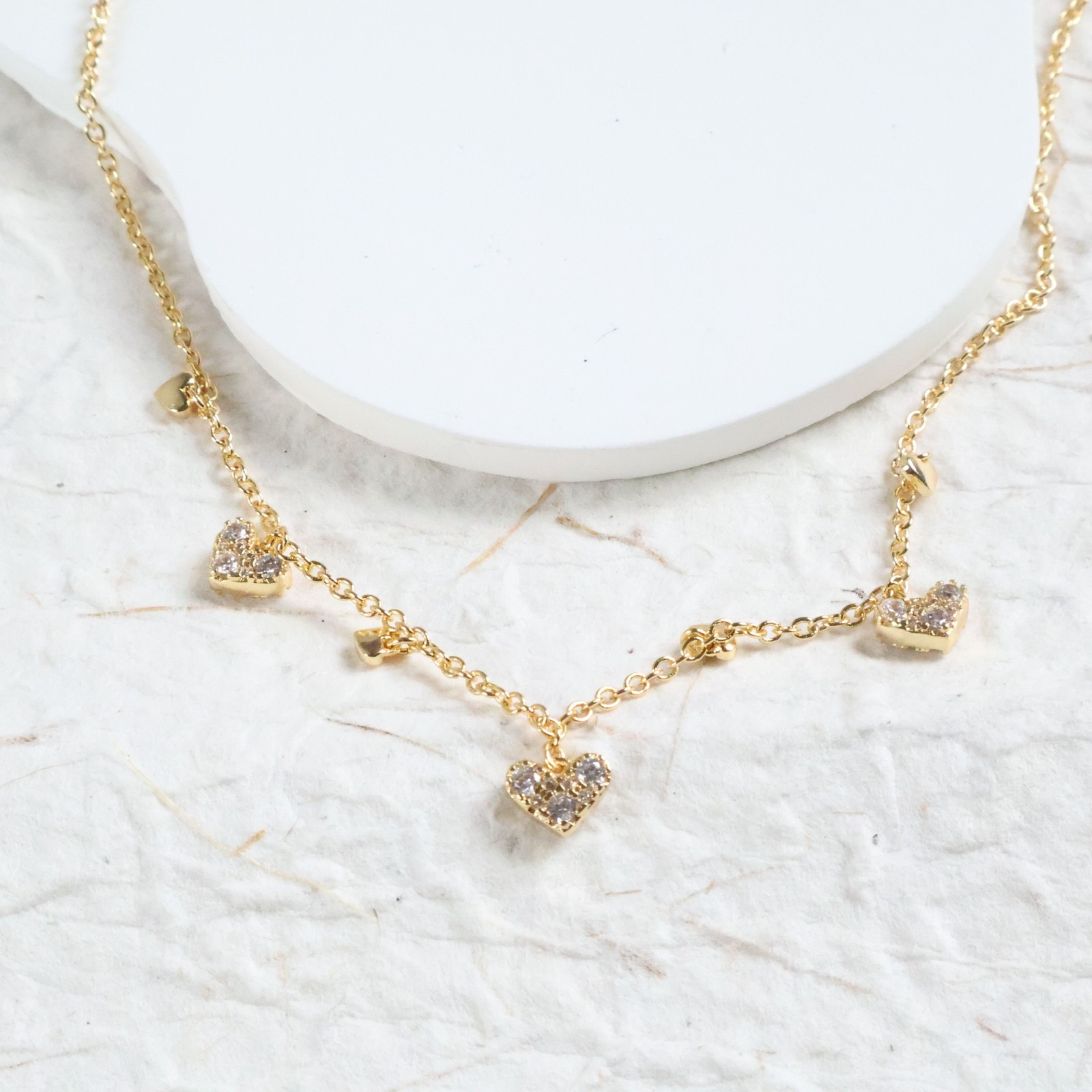 Alicia Bonnie Isabella White Crystal Charm Necklace Gold