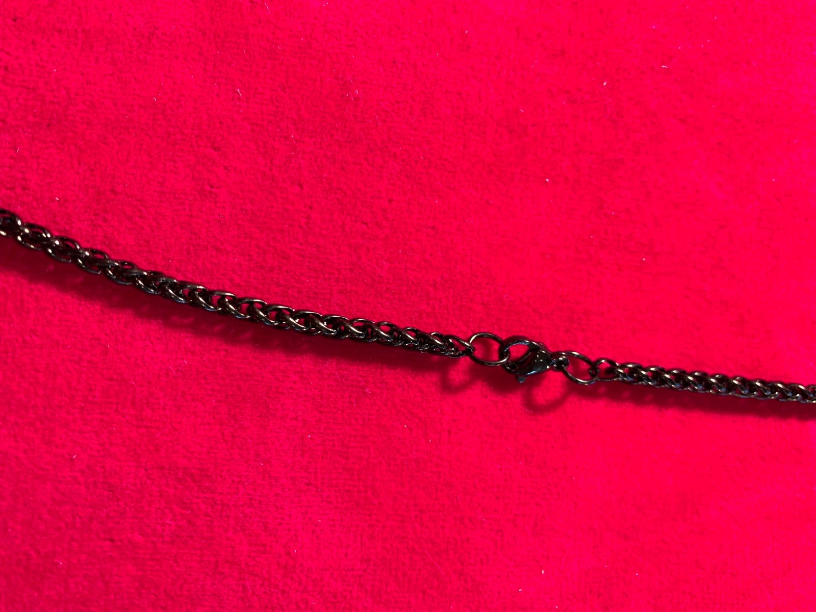 32 inch Unisex ,3mm Stainless Steel Black Plated Braided Wheat Necklace