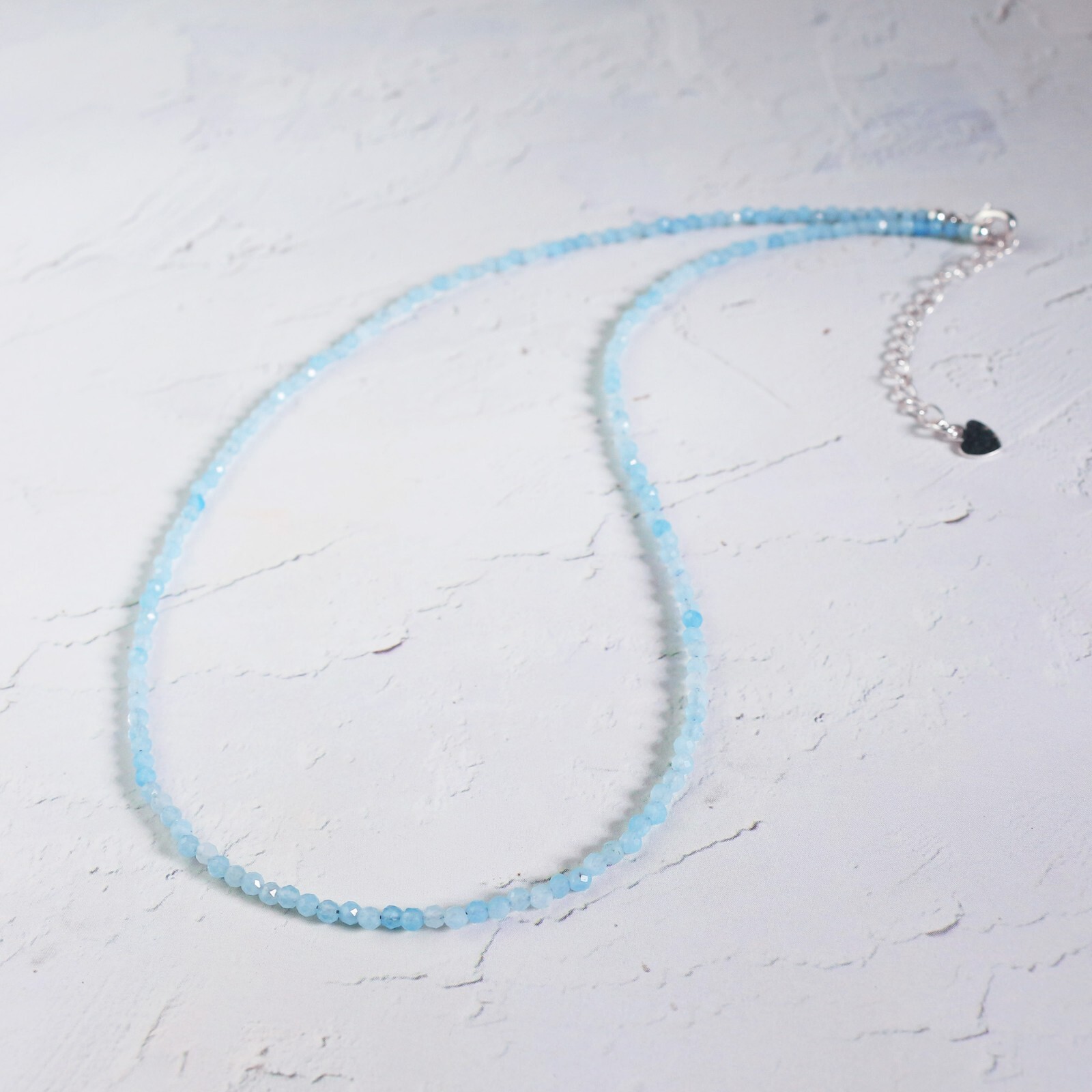 Aquamarine Choker Delicate Stone Beads Necklace Aquamarine Crystal Choker