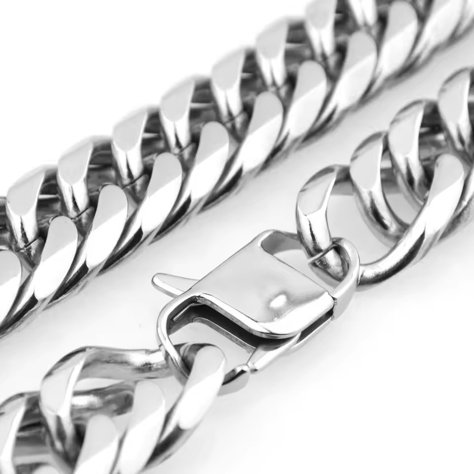 9-21mm Heavy Strong Men’s Stainless Steel Curb Cuban Link Chain Necklace