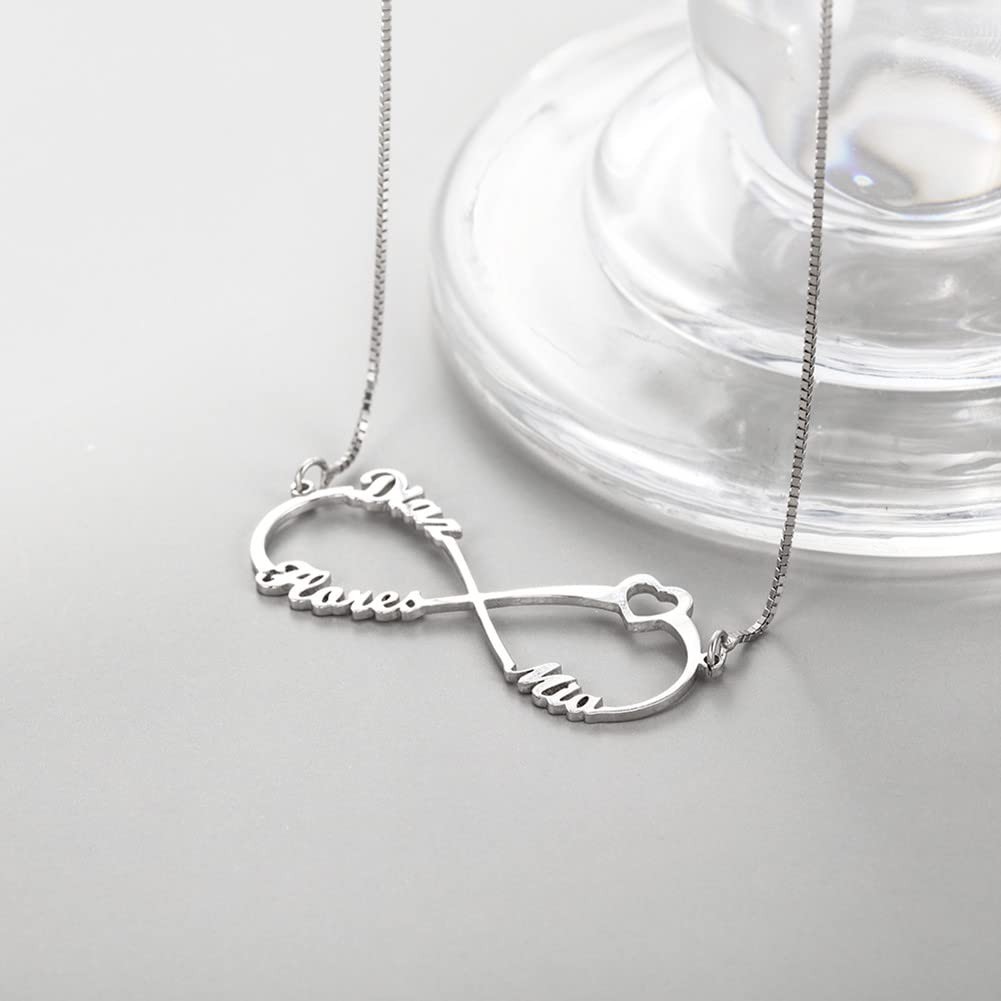 Personalized Infinity Family Name Necklace Pendant Custom Made with Any Names