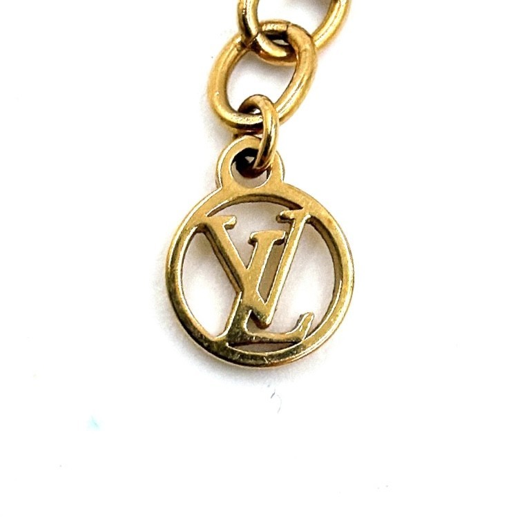 Louis Vuitton M00368 Collier Petit Louis Necklace Logo Crystal Gold Tone Italy