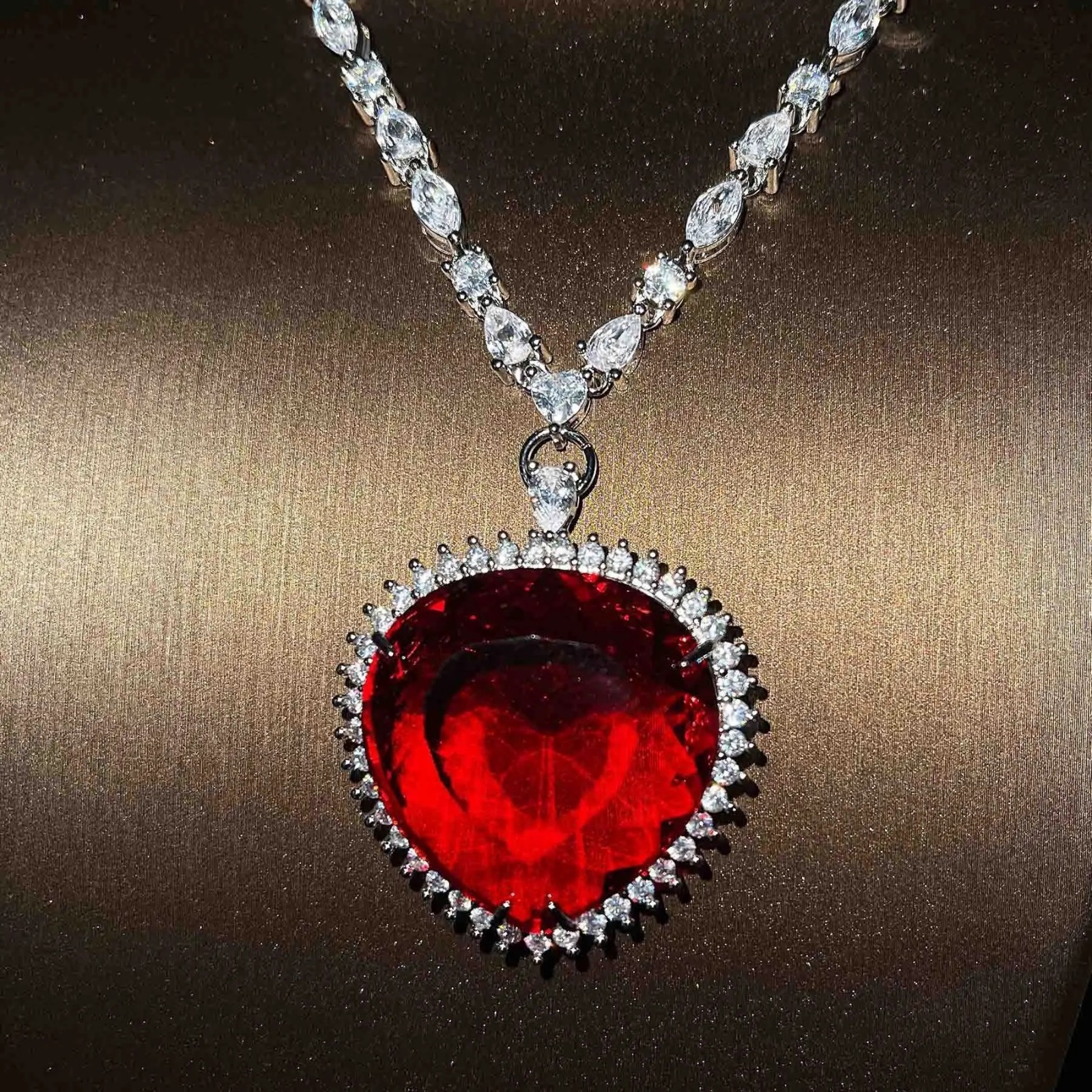 Blue Red TITANIC Heart of the Ocean Necklaces for Women Romantic Crystal