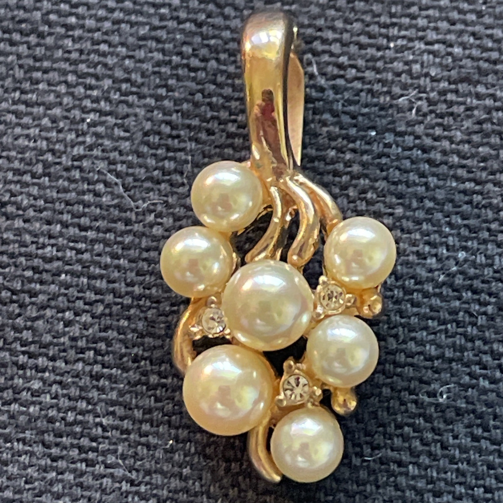Vintage Roman Signed Pendants Lot of 4 Gold Tone Rhinestone Faux Pearl & Stones