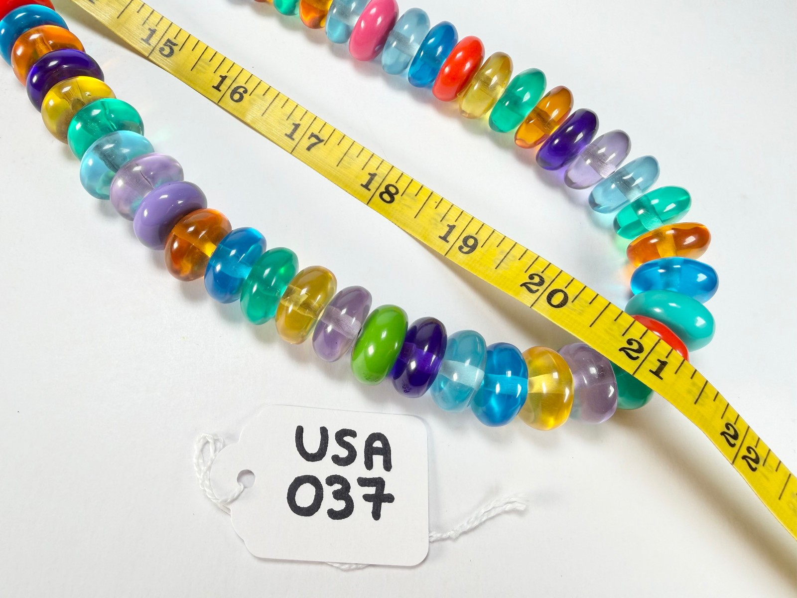 Jackie Brazil “Bela” Transparent Paris Mix Resin Mini Wheels 110cm Necklace