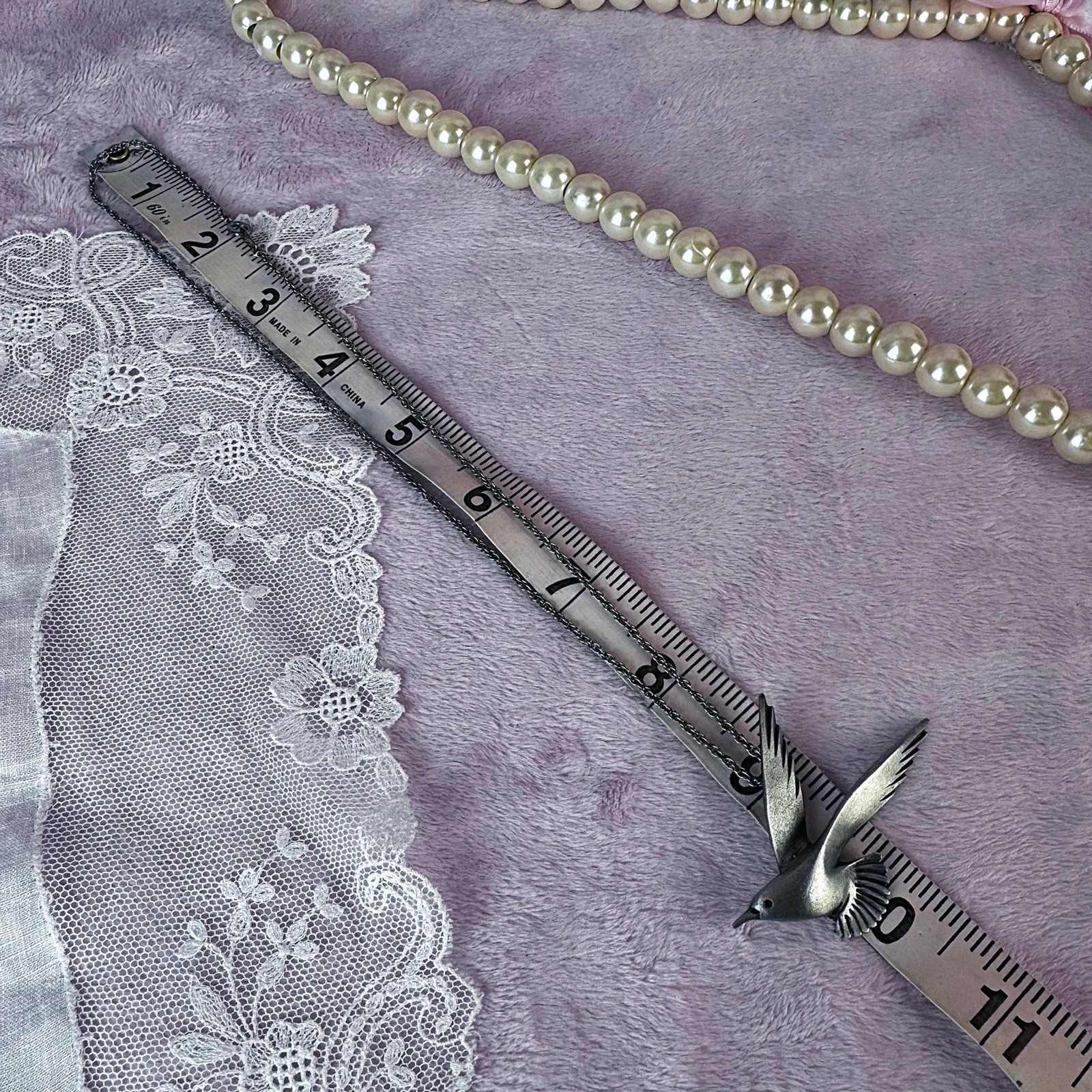 Vintage Pewter Seagull Necklace – Silver Pendant, Coastal Nautical Bird Jewelry