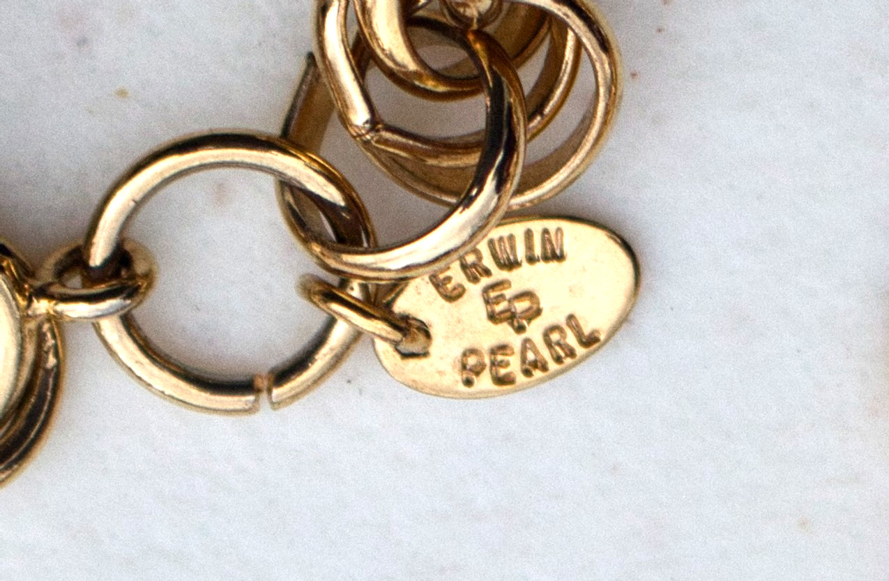 Lot of 3 Gold tone Necklaces – Erwin Pearl, Chico’s and a 3rd undefined logo