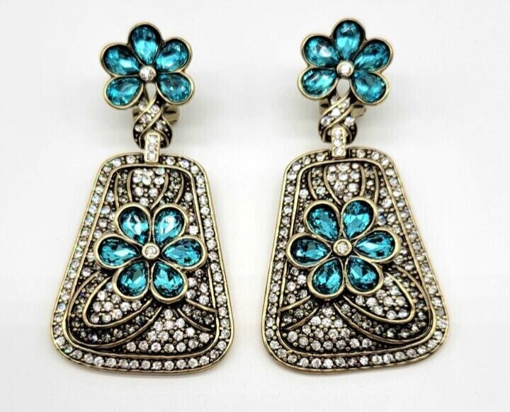 Heidi Daus ‘All That Glitters’ Crystal Floral Hinged Collar + Matching Earrings