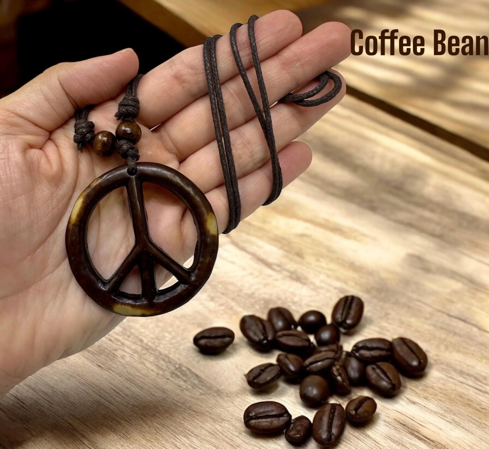 Peace Sign Necklace Unisex Adjustable Boho Pendant | Handmade Symbol of Peace