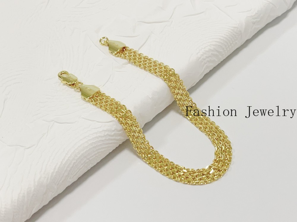 14K Yellow Gold Bismark Link Chain Bracelet 8mm 8”