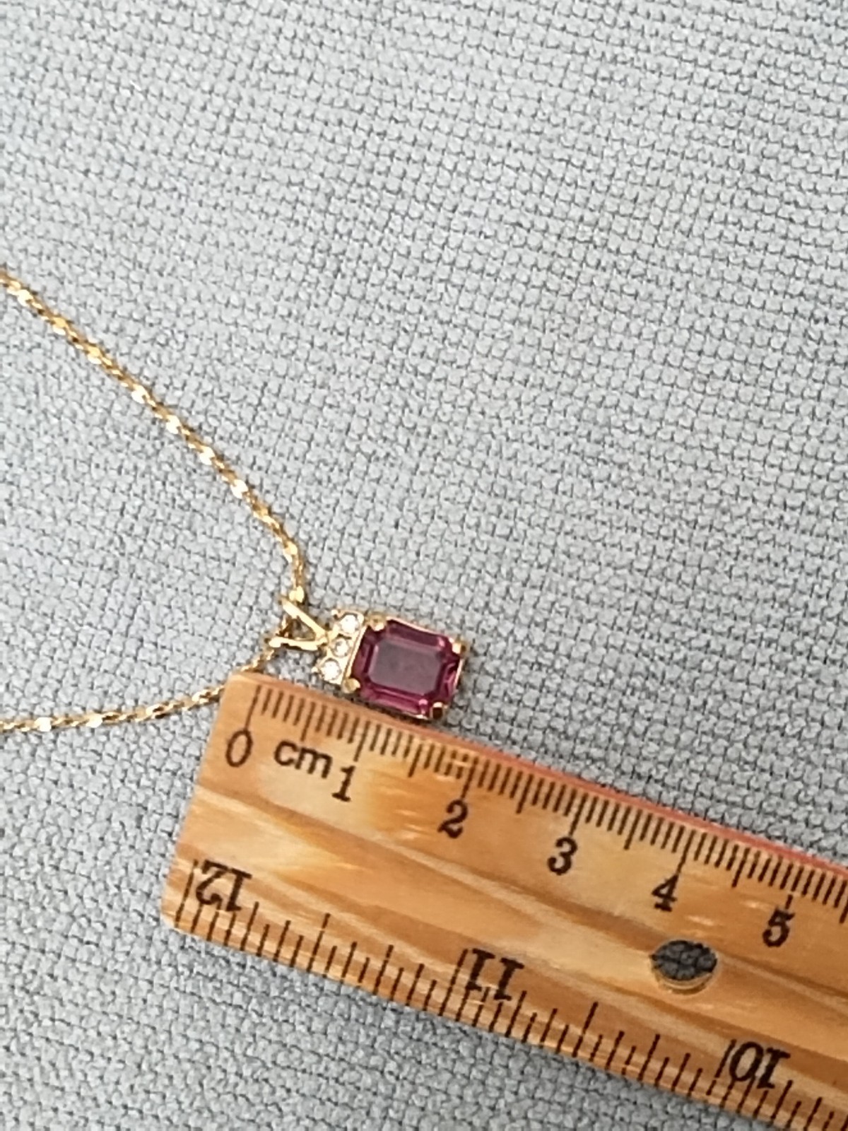 Custom Ladies Necklace With Purple And Colorless Stones Pendant