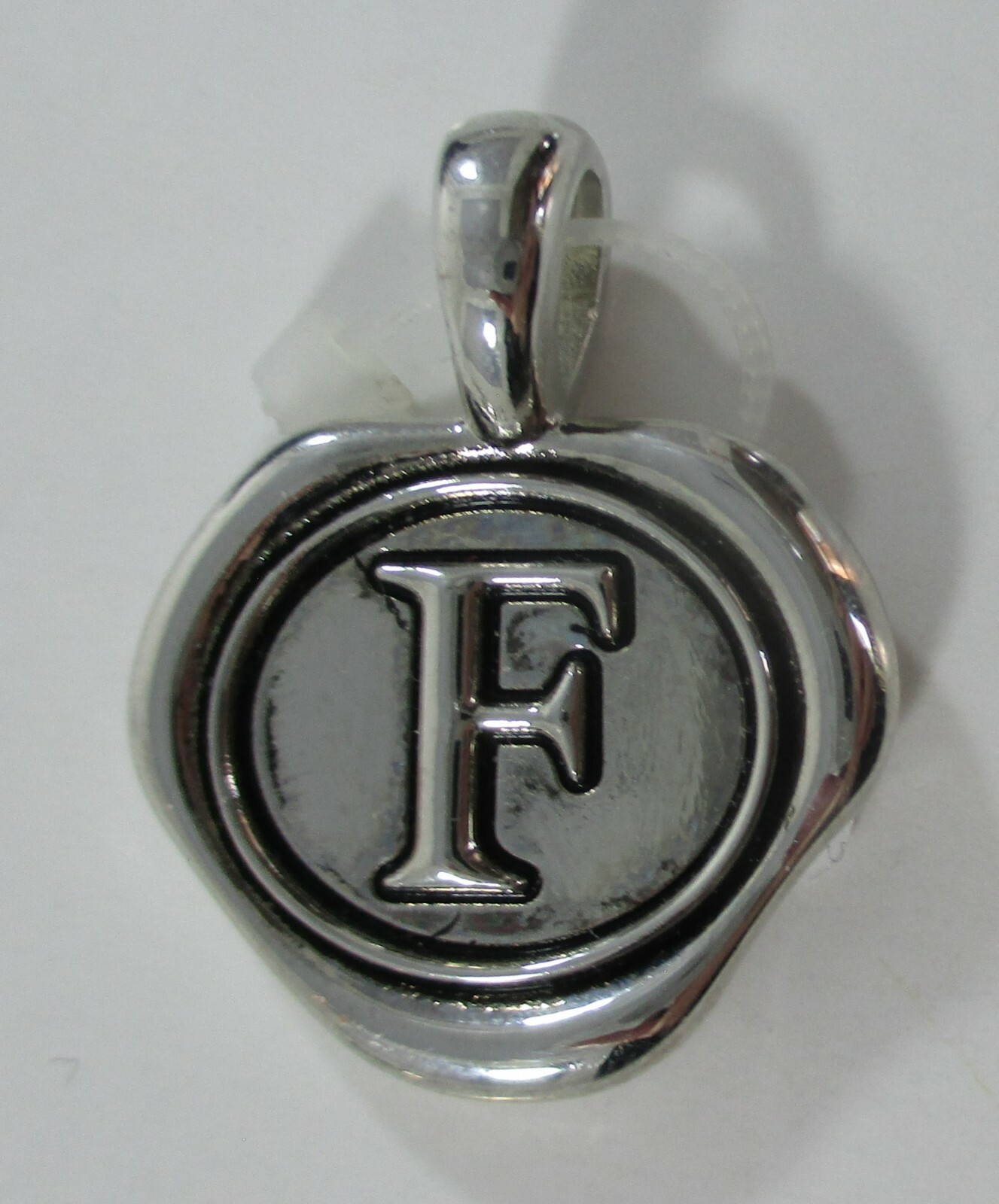 Initial F wax stamp CHARM PENDANT ganz