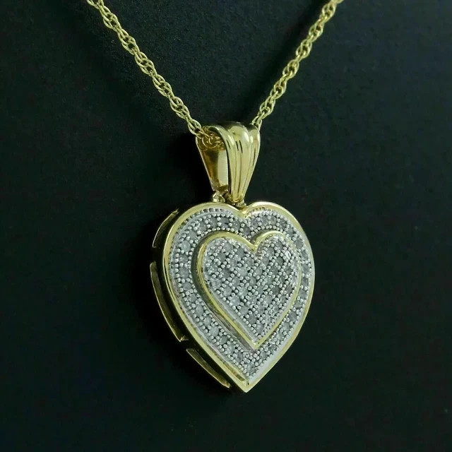 Lab Created 2Ct Round Cut Diamond Cluster Heart Pendant 14K Yellow Gold Plated