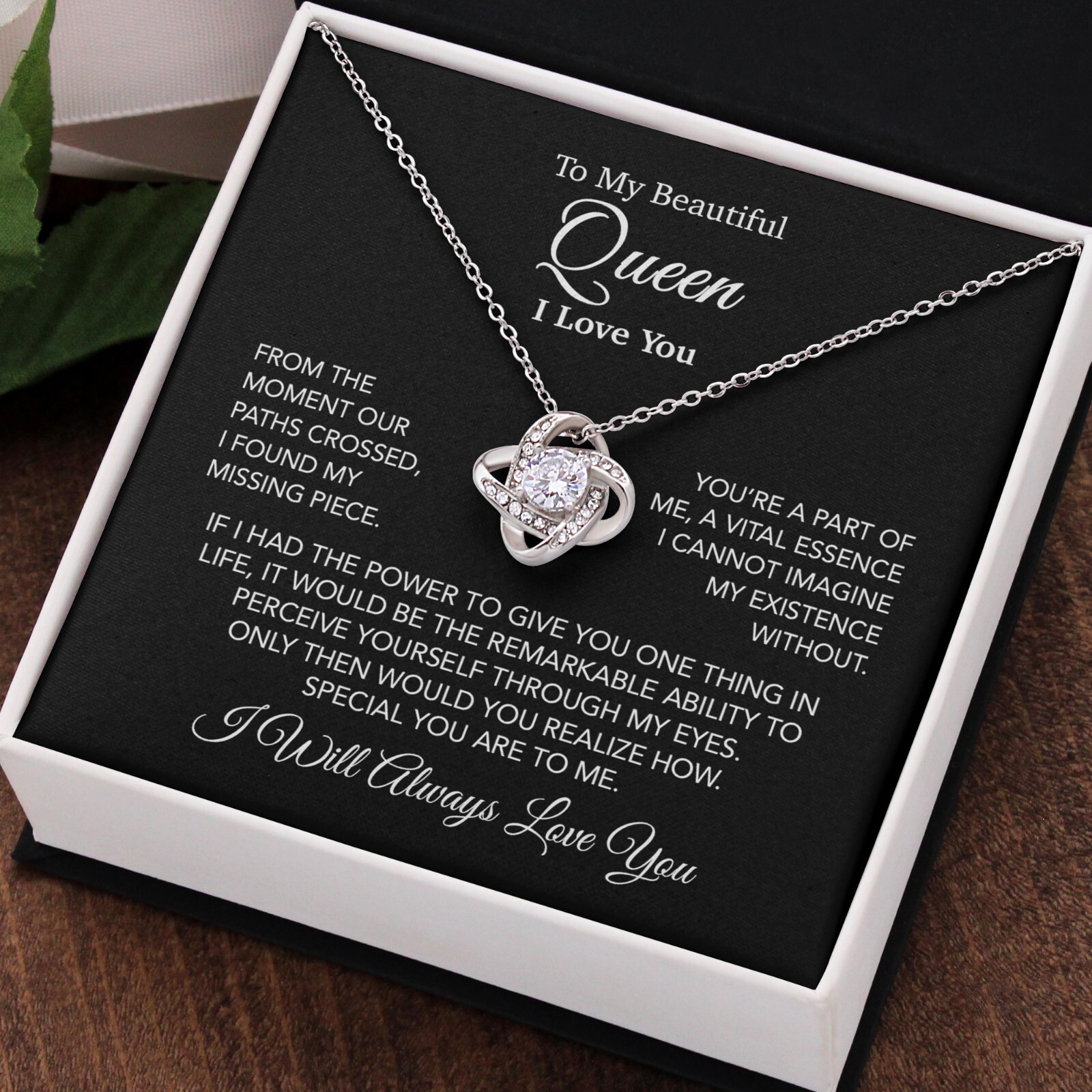 To My Queen Necklace, Anniversary Gift For Wife, Girlfriend Necklace
