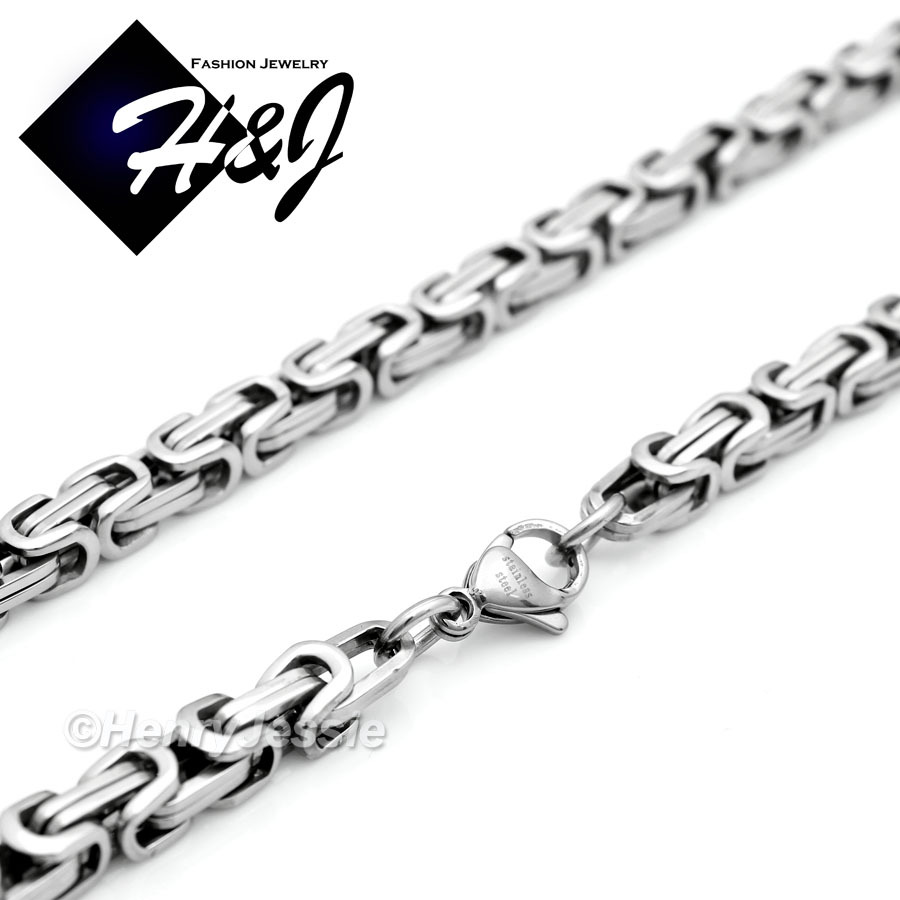 18-40″MEN’s Stainless Steel HEAVY WIDE 9mm Silver Byzantine Box Chain Necklace