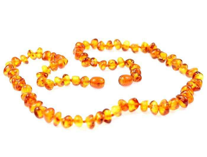 CERTIFIED 100% Genuine Baltic Baroque Adult Amber Beaded Necklace 6-8 mm.