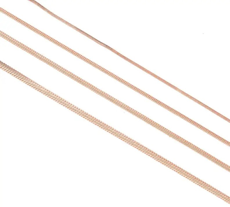 Stainless Steel Necklace 0.9-2mm Square Snake Chain Waterproof 45-55cm Jewelry