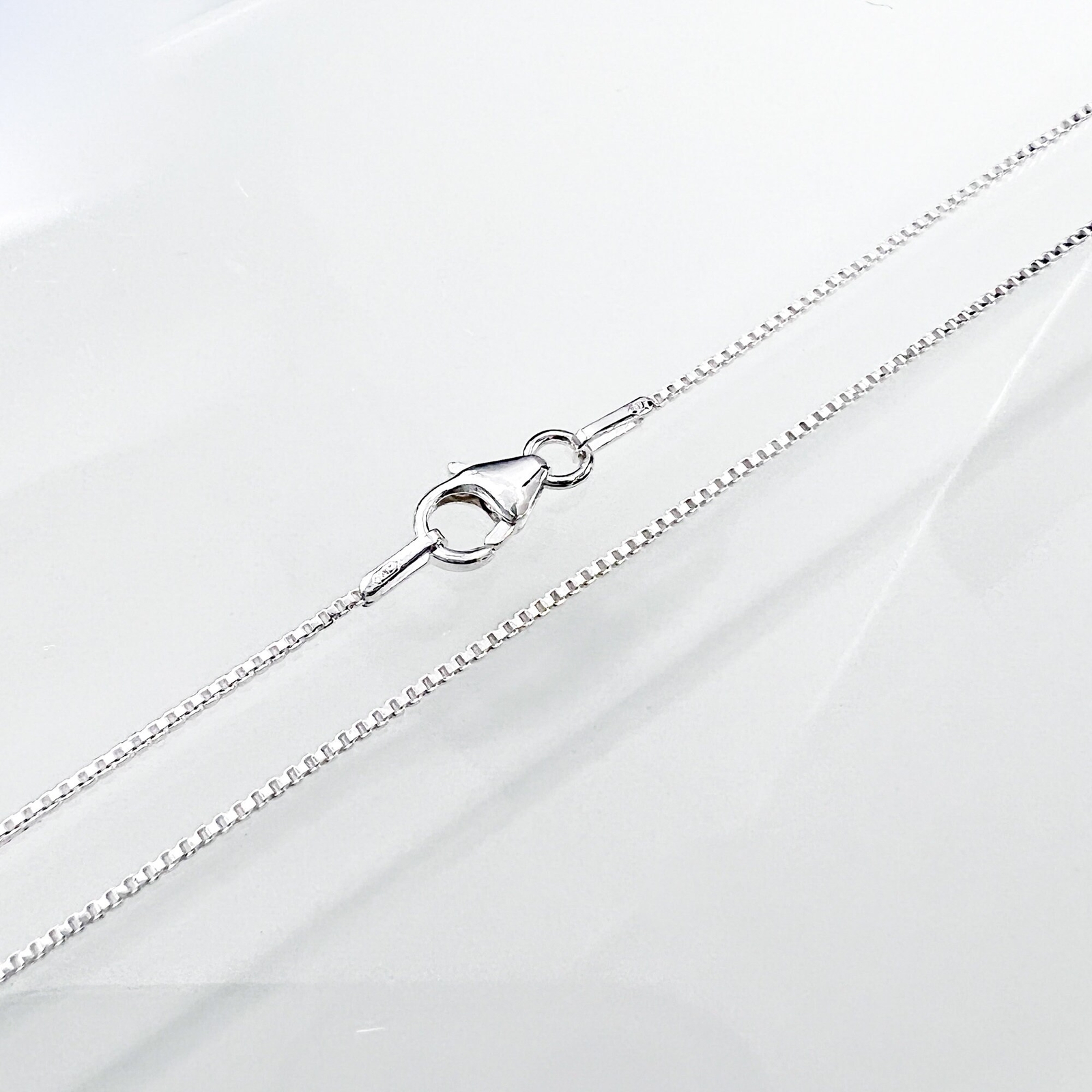 Sterling Silver Box Necklace Chain, 14″, 16″, 18″, 20″, 22″, 24″