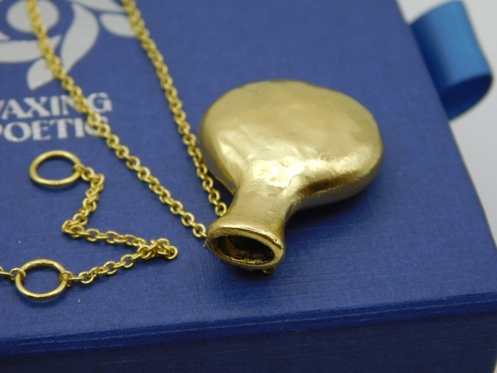 Waxing Poetic Brass Amphora Vase Necklace 20-24″