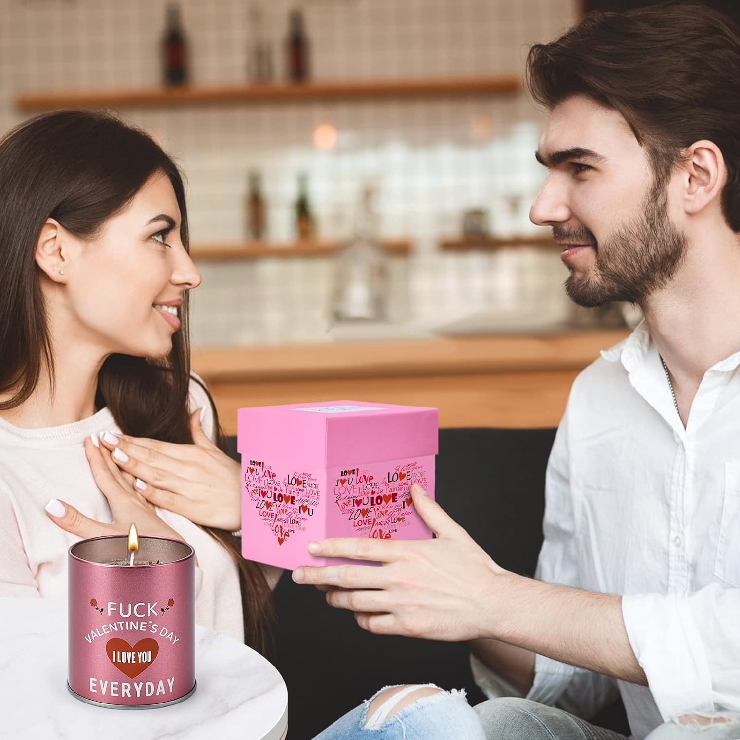 Valentines Day Gift Candles, Wife Romantic Valentine Present For Her I Love You